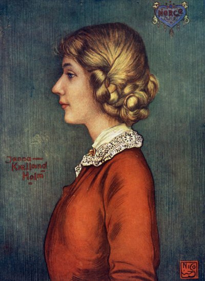 Noruega: Uma donzela do Norte de Bergen (cor litho) de Nico Jungman
