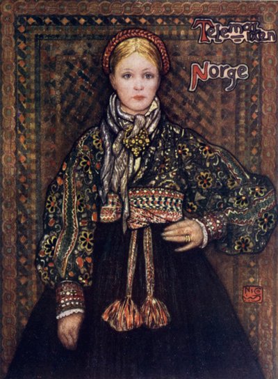 Noruega: Um camponês de Saetersdalen (cor litho) de Nico Jungman