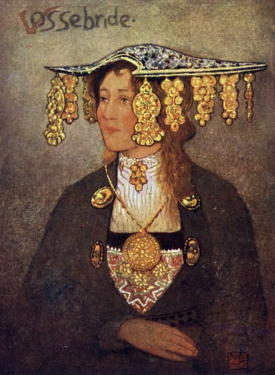 Noruega: Uma Noiva Vosse (cor litho) de Nico Jungman