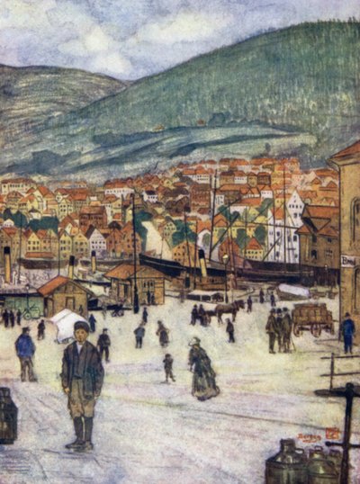 Noruega: Bergen (cor litho) de Nico Jungman