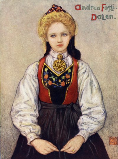 Noruega: Country Girl from Dalen (cor litho) de Nico Jungman