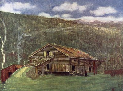 Noruega: Quinta e Moinho em Gjora (cor litho) de Nico Jungman