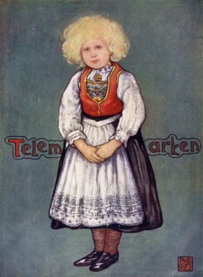 Noruega: Little Girl of Telemarken (cor litho) de Nico Jungman