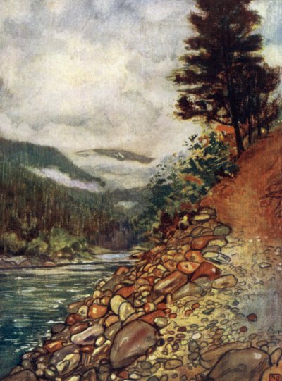 Noruega: Rio em Gjora (cor litho) de Nico Jungman