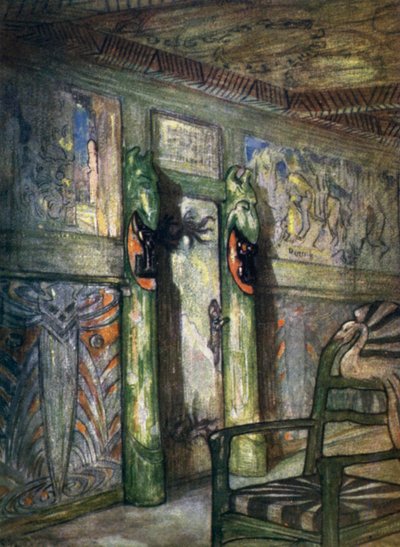 Noruega: Quarto de Munthe em Holmencollen (cor litho) de Nico Jungman