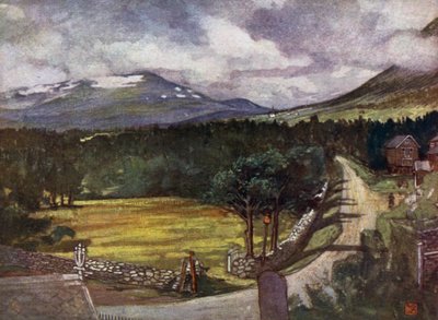 Noruega: Snow-capped Mountains at Aune (cor litho) de Nico Jungman