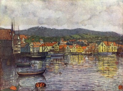 Noruega: The Town of Molde (cor litho) de Nico Jungman