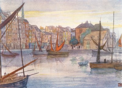 Quai Sainte Catherine, Honfleur (litografia a cores) de Nico Jungmann