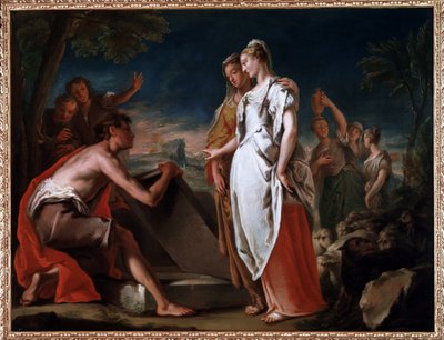 Encontro de Jacob e Raquel (óleo sobre tela de Nicolò Grassi