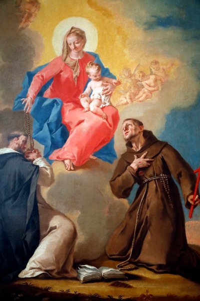 A Galeria Nacional. Nossa Senhora do Rosário com São Domingos e São Francisco de Assis. Nicola Grassi. Século XVIII. Ljubljana. Eslovênia. de Nicolò Grassi