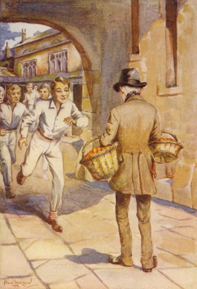 Havia uma correria de meninos pequenos sobre o pequeno homem de cara pálida (cor litho) de Nicol Laidlaw