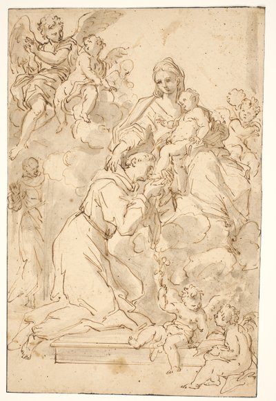 Madonna e criança com Santo Antônio de Pádua de Nicolò Ricciolini