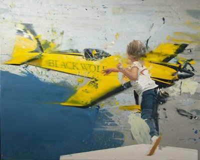 Avião de arremesso de bolas, 2022 (óleo sobre tela) de Nicola Pucci