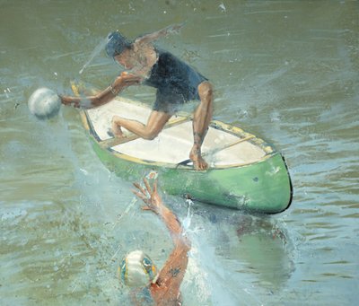 Bailarina num barco, 2021 (óleo sobre tela) de Nicola Pucci