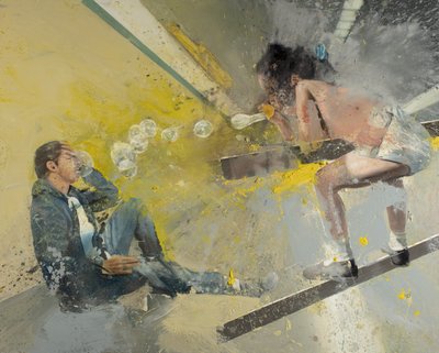 Little Girl Bubbles Metro, 2021 (óleo sobre tela) de Nicola Pucci