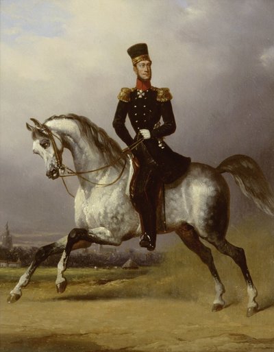 Retrato equestre de William II, rei dos Países Baixos de Nicolaas Pieneman (attributed to)