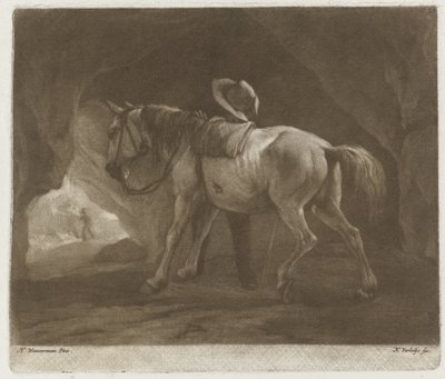 cavalo mijando de Nicolaas Verkolje