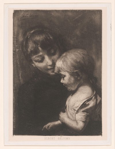 mulher com filho Mau temperamento (título no objeto) de Nicolaas van der Waay