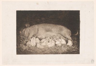 Semear com leitões de Nicolaas van der Waay
