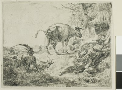 Vaca se aliviando de Nicolaes Berchem