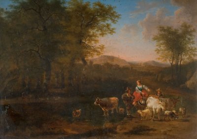 Paisagem Pastoral Com Figuras, 1683. de Nicolaes Berchem
