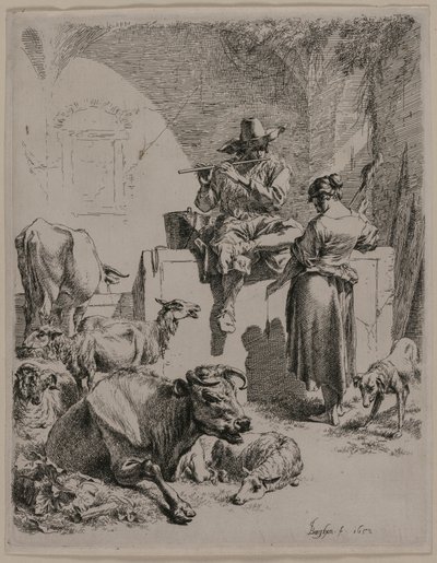 O pastor da tubulação de Nicolaes Berchem