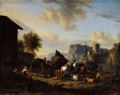 O resto do comboio, século XVII de Nicolaes Pietersz. Berchem
