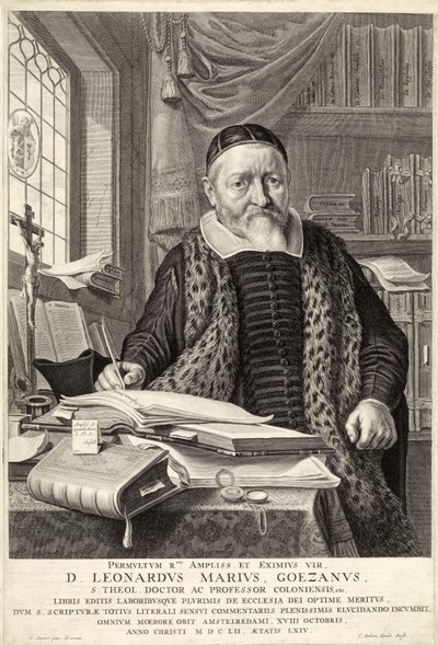 D. Leonardus Marius Goezanus, pub. 1654 (gravura) de Nicolaes Cornelisz (c.1592 1655) Moeyaert