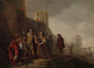 Os Legados de Alexandre o Grande Investidor o Jardineiro Abdalonymus com a Insígnia da Realeza de Sidon de Nicolaes Knüpfer