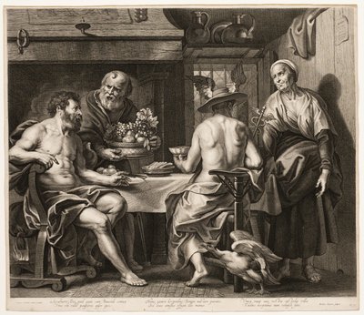 Júpiter e Mercúrio com Baucis e Filemon de Nicolaes Lauwers