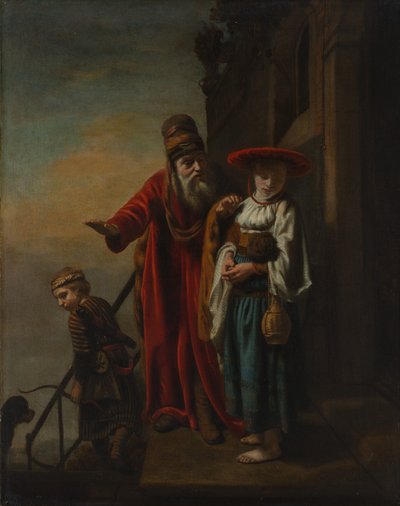 Abraão dispensando Agar e Ismael, 1653. de Nicolaes Maes