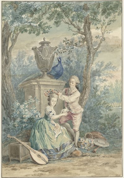 Casal elegante num parque de Nicolaes Muys