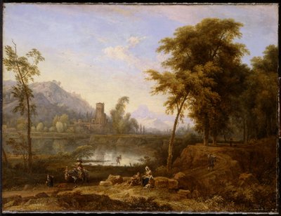 Paisagem italiana com árvore caída de Nicolaes Piemont