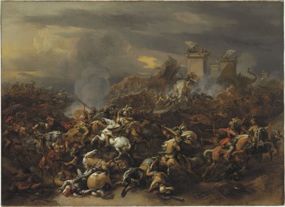 Alexandre le Grand (356-323 av. JC) combattant Porus (ou Poros) d