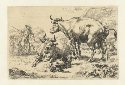 Uma vaca mentirosa e mijona
Animais (título da série) de Nicolaes Pietersz Berchem