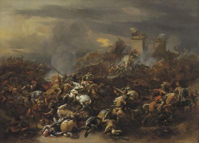 A batalha de Alexandre, o Grande, contra o rei Porus de Nicolaes Pietersz. Berchem