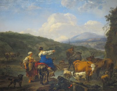 Gado num local de dispersão de Nicolaes Pieterszoon Berchem
