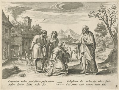 Elisa ajuda uma viúva pobre História de Elisa (título da série) de Nicolaes Ryckmans