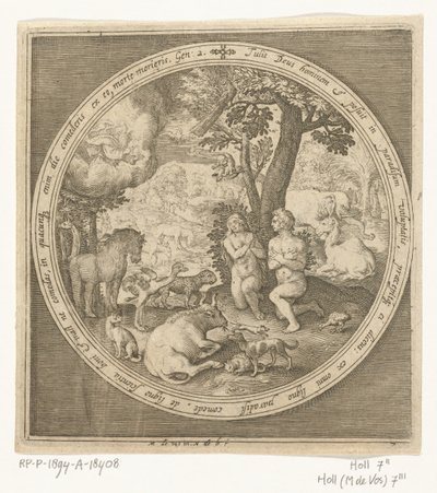 Adão e Eva no paraíso
Da criação à expulsão do paraíso (título da série) de Nicolaes de Bruyn