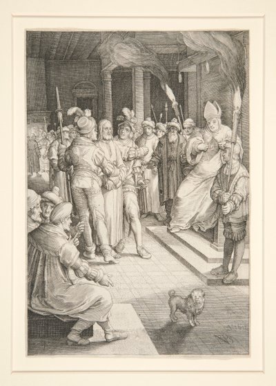 Cristo diante de Caifás (série Paixão) de Nicolaes de Bruyn
