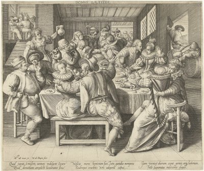 Een huis vol festrumoer House of Joy (título no objeto) de Nicolaes de Bruyn