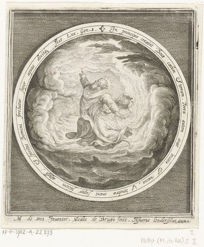Primeiro dia da criação: Deus cria o céu e a terra
Da criação à expulsão do paraíso (título da série) de Nicolaes de Bruyn