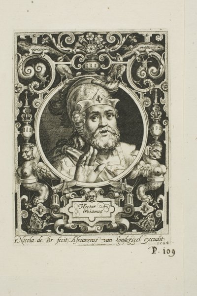 Heitor de Troia, prato um de Os Nove Dignos de Nicolaes de Bruyn