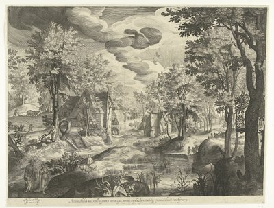 Paisagem com Hagar e Ismael de Nicolaes de Bruyn