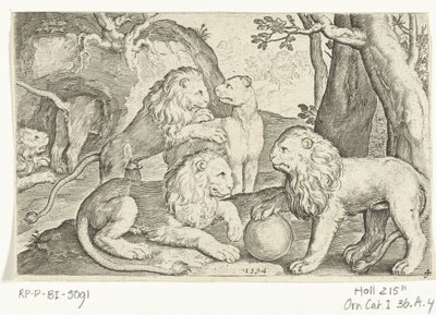 Leões
Animalivm qvadrvpedvm (título da série)
Animais em paisagens (título da série) de Nicolaes de Bruyn