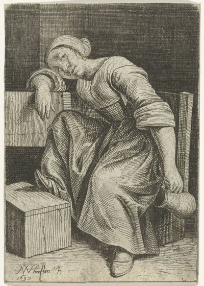 Mulher jovem com jarro na mão de Nicolaes van Haeften