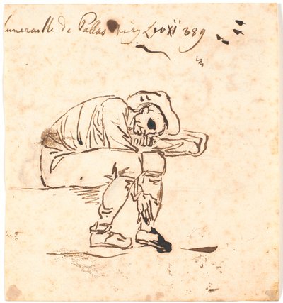 Camponês sentado e dormindo de Nicolai Abildgaard