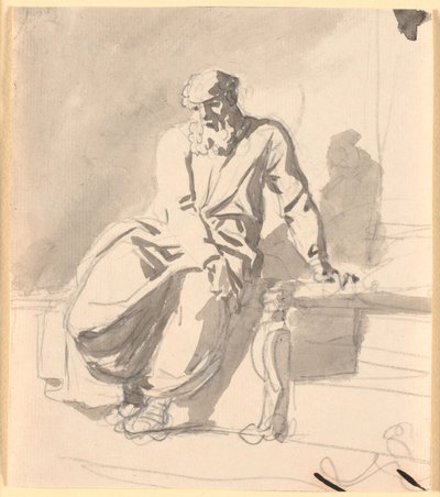 Uma figura masculina antiga sentada, presumivelmente Anacreon de Nicolai Abildgaard