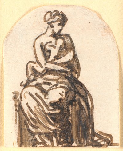 Uma mulher sentada com uma criança pequena nos braços de Nicolai Abildgaard