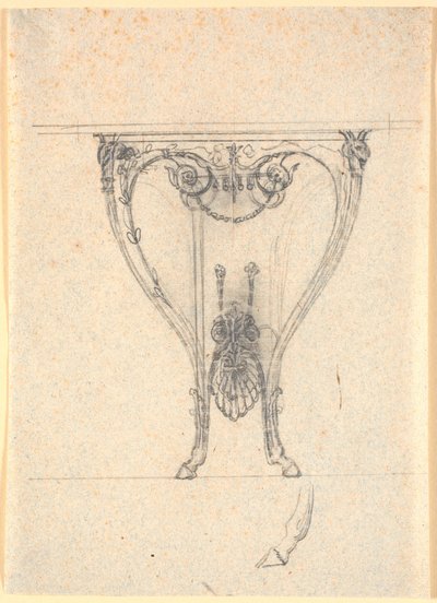 Uma mesa de console com pernas de cavalete curvadas de Nicolai Abildgaard